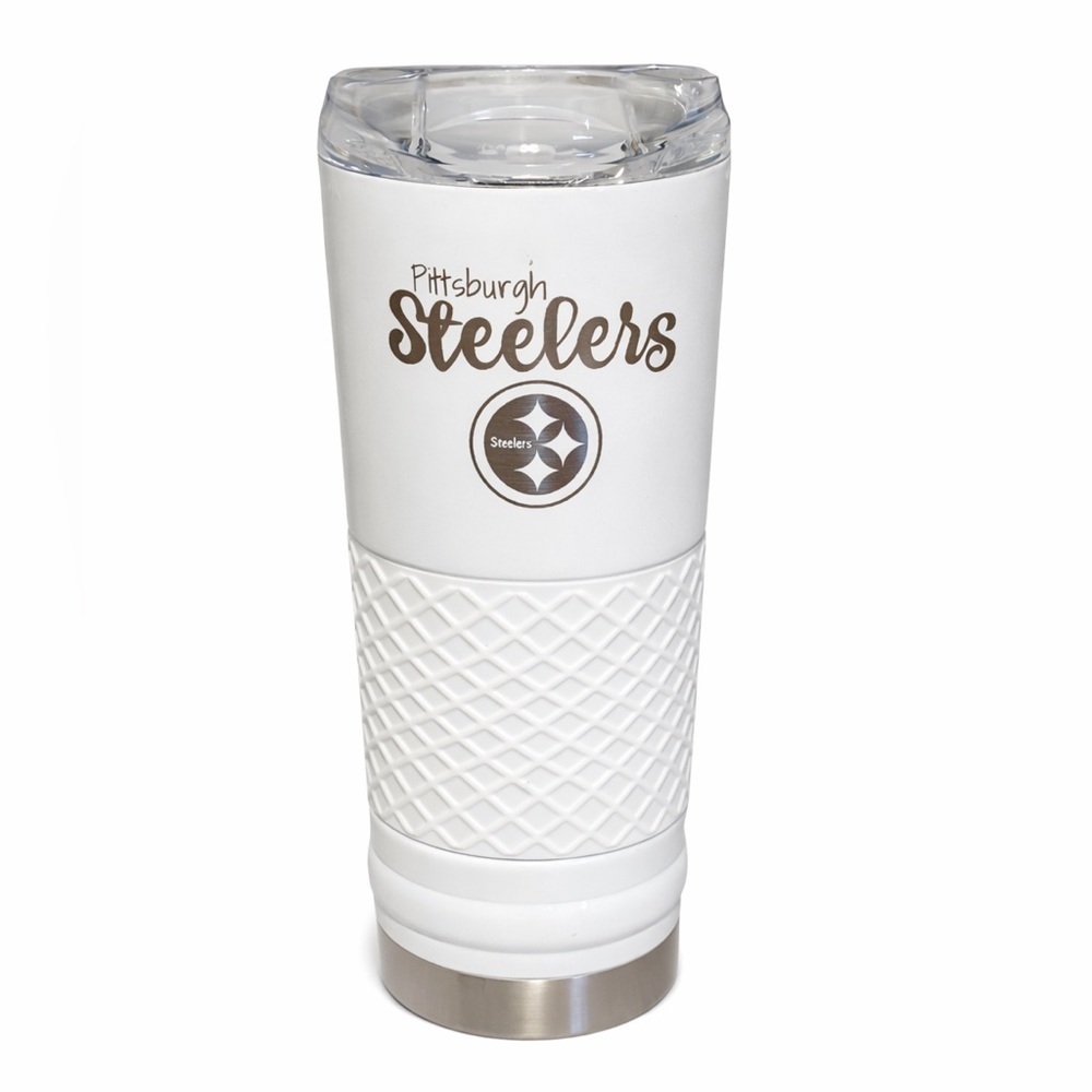 Pittsburgh Steelers Tumbler 24 oz Opal Diamond Insulated Travel Mug NEW